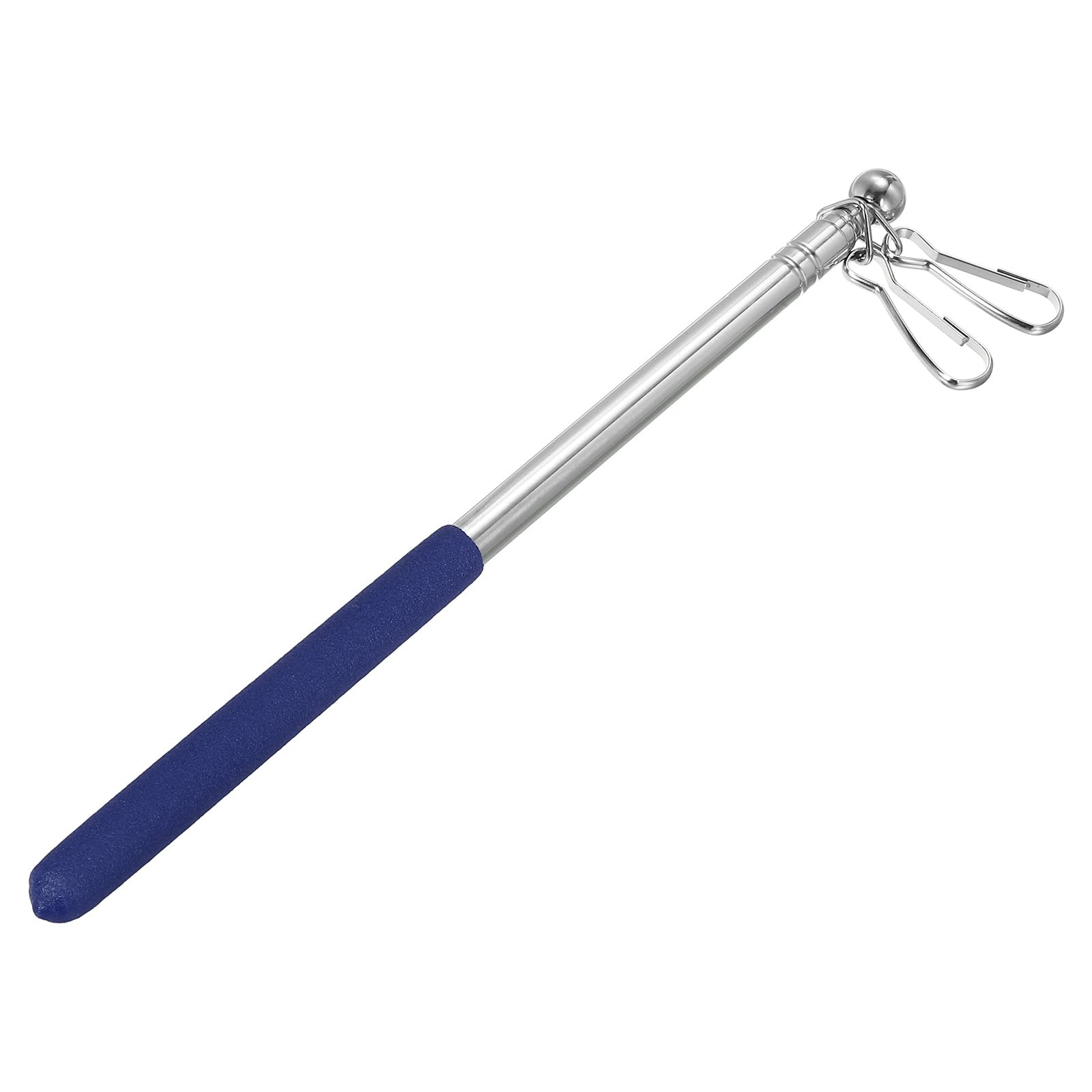 PATIKIL Telescopic Handheld Flagpoles, 3.3 Feet Portable Stainless Steel Telescoping Flag Poles Tour Guide Flag Pole, 5 Sections, Blue