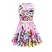 MagJazzy Little Girls Casual Dress Sleeveless Digital Printing Pageant Party Birthday Dress for Doll Surprised (150cm/ 7-8Y, Balloon Pink)