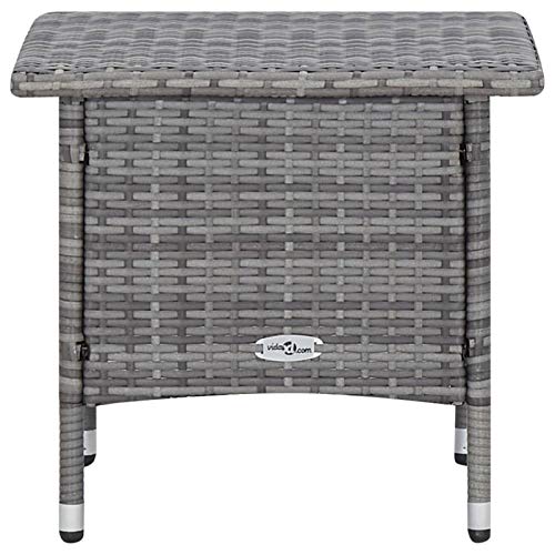 Tidyard 2-TLG. Garten-Lounge-Set mit Auflagen Gartensofa Loungesofa Balkonsofa Sofaset Gartenmöbel Gartengarnitur Poly Rattan Grau – Bild 8