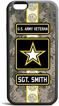 CodeiCases iPhone 7 Plus US Army Veteran Digital Camo Cover with Custom Name, Custom Case Rubber Black