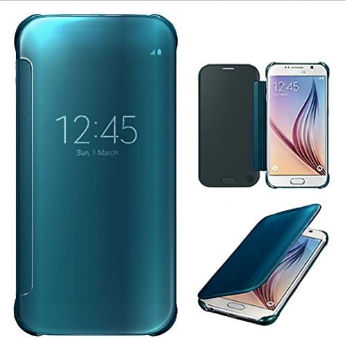 Galaxy Note 5 Case,Glossy Mirror Clear View Hard Flip Smart Cover For Samsung Galaxy Note 5 (Sky Blue)