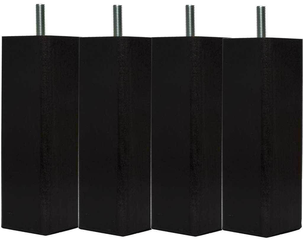 Margot – Douceur SCANDINAVE Square Wood Base 4 Feet 5 x 5 x 18 cm, Wood, black, 5 x 5 x 18 cm