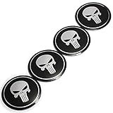 2.2INCH 4PCS Cool 3D Skull Car Steering Tire Wheel Center Car Sticker Hub Cap Emblem Badge Decal Symbol for Opel Renault Mazda BMW Audi Ford
