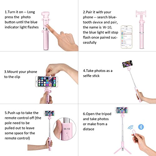 image for Selfie Stick - VANZAVANZU Extendable Selfie Stick Phone Tripod Monopod