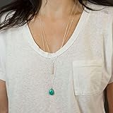 Meily(TM) Women Vogue Street Style Womens Water Drop Turquoise Alloy Pendant Necklace