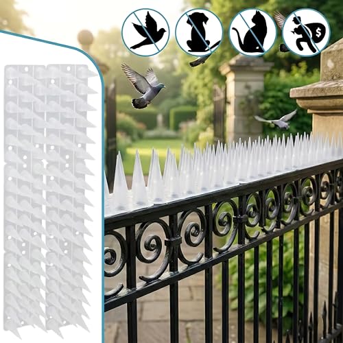 KOKMEYA Anti-Pigeon Spikes Plastic (2 m, 6 Pieces, Transparent) – Bird Repellent for Balcony, Gutter & Guardrail – Against Pigeons, Seagulls & Cats – Resistant