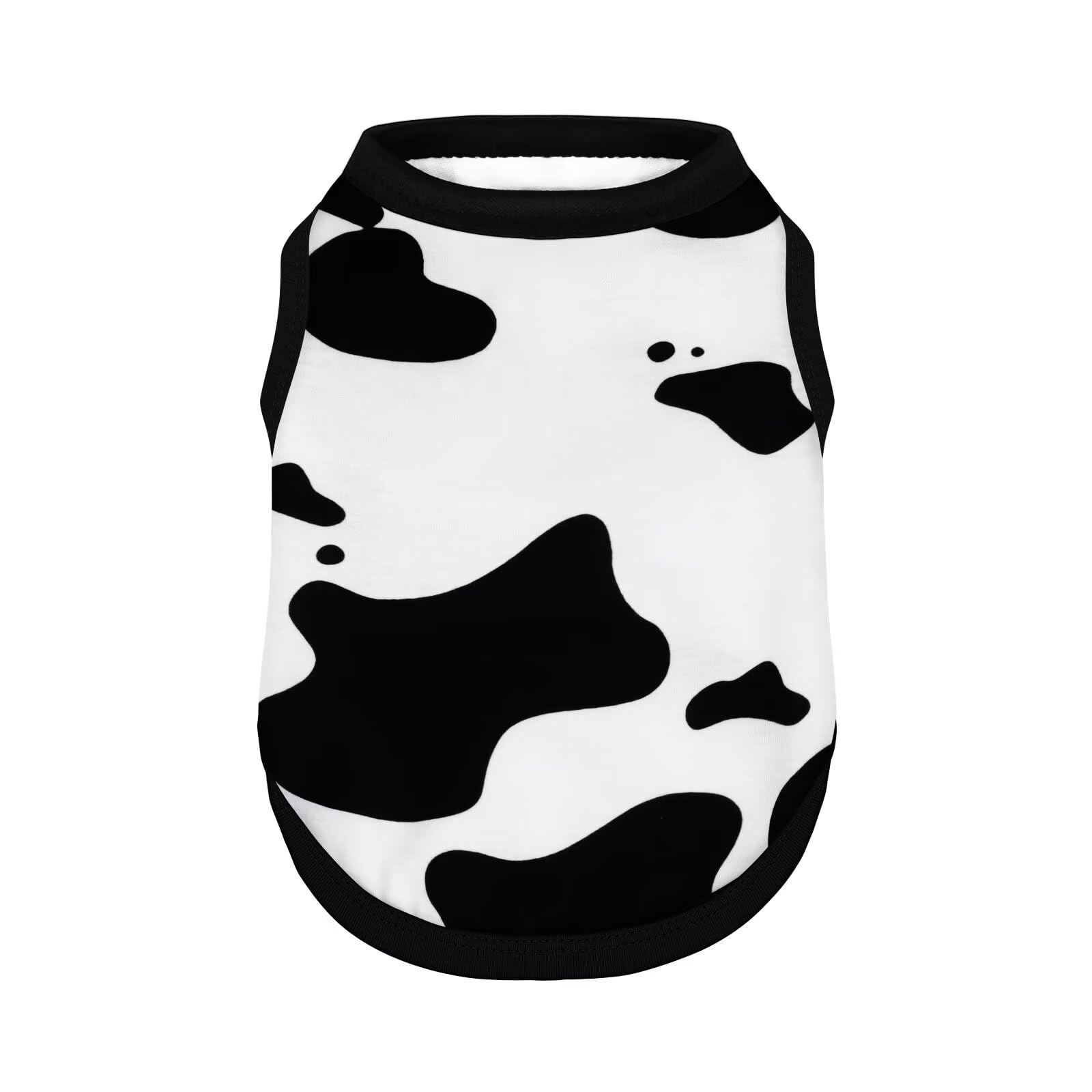 Photo 1 of Adorable Cow Print Dog Shirts – Lightweight, Cozy Outfit for Small to Medium Dogs, Soft & Snuggly Pet Wear for Everyday Comfort and Cuteness.Back & L