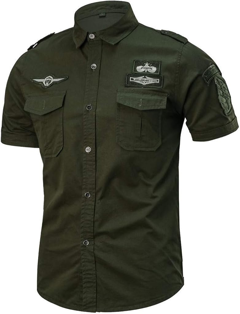 Men's Shirt with Characters Casual Sleeved Casual Shirts Short Modern