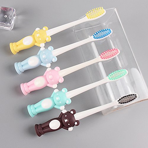 Muhan 4pcs Toothbrush Set for Infant Toddlers Kids Soft Bristles Oral Care Kit Cartoon Bear Bunny Training Toothbrush