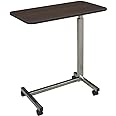 Medline Overbed Bedside Table with Wheels for Home, Nursing Home, Assisted Living, or Hospital use