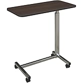 Medline Overbed Bedside Table with Wheels for Home, Nursing Home, Assisted Living, or Hospital use