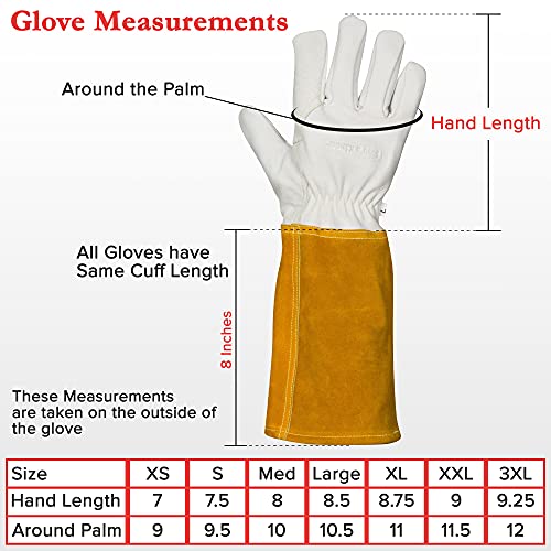 Fireplace Gloves for Women, Mig Tig Welding Gloves XS, Fireproof Heat