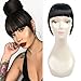Liyate New Fashion Straight Hair Bangs Fringe Clip in Hair Extensions 1 piece (2 clips) Synthetic Hair (clip bangs, Jet Black)