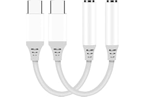 USB C to 3.5mm Headphone Jack Adapter, 2 Pack ENVEL Type C to Aux Audio Cable Compatible with iPhone 15 Pro Max Samsung Galaxy S23 S22 S21 S20 FE Ultra 5G, iPad Pro, Google Pixel 5/6/7