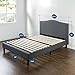 Zinus Anne Upholstered Detail Stitched Scalloped Platform Bed / Mattress Foundation / Easy Assembly / Strong Wood Slat Support, Queen