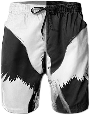 How Big Is Your Inner Demon Man's Workout&amp;Swim Board Short Trunk Quick Dry Pocket and Drawstring Beach Shorts
