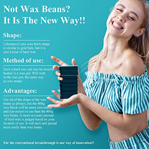 Waxing Kit, Lifestance Wax Warmer Hair Removal Wax Kit with 14.1oz Hard Wax At Home Waxing Kit for Women Men Stripless Eyebrow, Facial, Body, Brazilian, Legs - Thumbnail 2