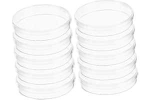 NUOBESTY Petri Dishes with Lids 10 Pack Clear Plastic Culture Plates for Laboratory Use Science Experiments Sample Protection