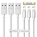 SEENFAAN Pcstyle-01 Lightning Cable iPhone Charger 3Pack 3FT / 6FT / 10FT (1M / 2M / 3M) Nylon Braided Charging Cable USB Charger, Compatible with iPhone7/7 Plus / 6s / 6s Plus/iPad and iPod (Silver)