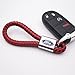 For Ford Logo Emblem Key Chain Key Ring Metal Alloy BV Style Calf Leather Gift Decoration Accessories (Red)