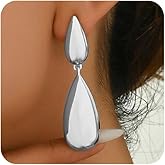 Gold Teardrop Clip On Earrings for Women Vintage Chunky Gold Puffy Tear Drop Statement Earring Fashion Non Pierced Hip Hop Jewelry 70s 80s Accessories