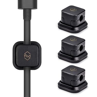 Sinjimoru Magnetic Cable Clips, Multipurpose Cable Management for Car and Office Supplies, Self Adhesive Cable Organizer Clip. Magnetic Cable Holder, Black [3 Pack