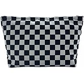COARA Makeup Bag Travel Toiletry Bag, Cute Small Cosmetic Bags for Women and Girls, Large Capacity Zipper Makeup Pouch, Purse Organizer Pouches (Checkerboard)