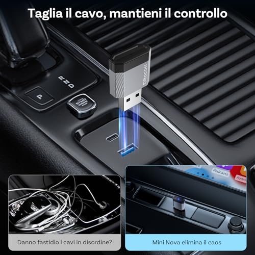 OTTOCAST 2 in 1 Wireless CarPlay and Android Car Adapter, Mini Nova 2026 Ultra-Compact Wireless Adapter, Supports ChatGPT Gemini (iOS 26.3+), Plug & Play for Car with CarPlay/Android Car Wired