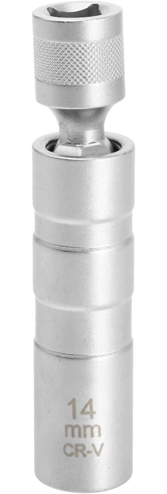 スパークプラグレンチ 14mm / 16mm 差込角3/8" 12角薄壁 360度回転 ユニバーサルジョイント スパークプラグソケット (14mm)商品画像