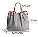 Molodo Womens Satchel Hobo Top Handle Tote Geuine Leather Handbag Shoulder Purse,Grey,Large