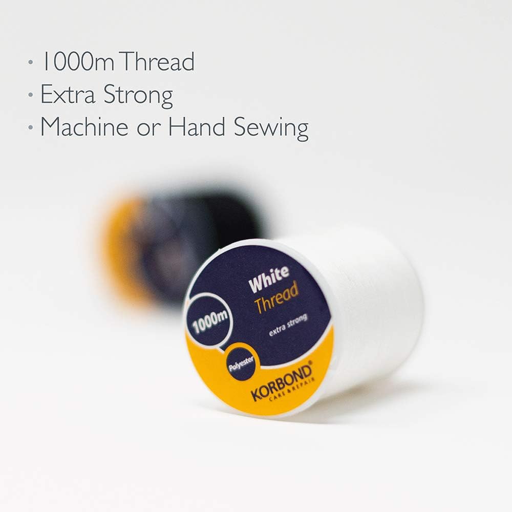 Korbond 1000m White Polyester 3280ft Coated Strong All Purpose Ideal for Hand Sewing Machines, Crafts, Quilting, Repair Work - Image 3