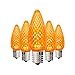 HLO Lighting Set of 25 Orange C9 Faceted LED Christmas Light Bulbs for Indoor & Outdoor Use | Durable Replacement Bulbs