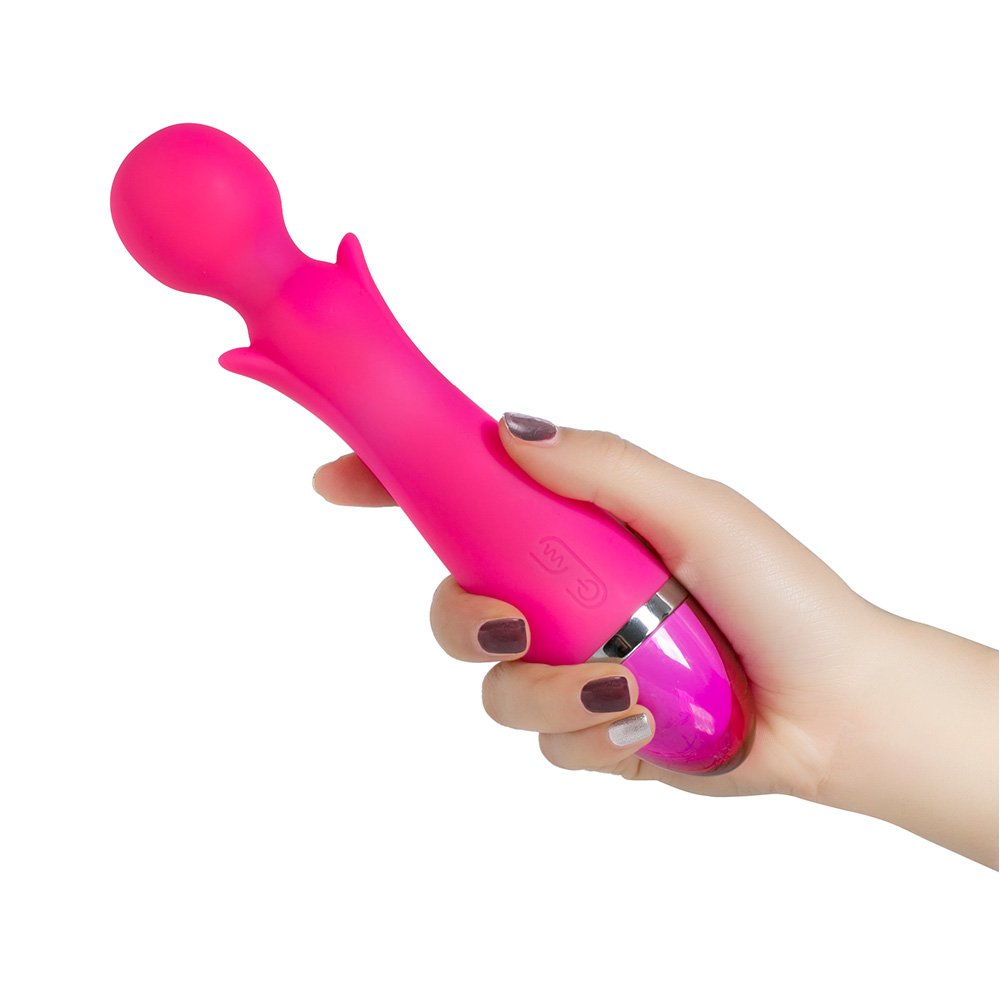 APRIL 14TH Cordless Waterproof Therapeutic Wand Massager For Muscle Aches & Sports Recovery & 12 Pulsating Patterns | Rechargeable & Wireless & Travel Friendly - Pink