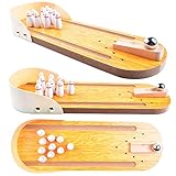 Wooden Mini Bowling Game Set with Lane: Best Interactive Desktop Game for Kids and Adults - Easy to Assemble and Play - Perfect Kids Bowling Set Pin - Mini Tabletop Bowling Toy for Your Little Players
