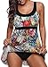crazycatz Womens Layered One Piece Swimdress Printed Swimsuit