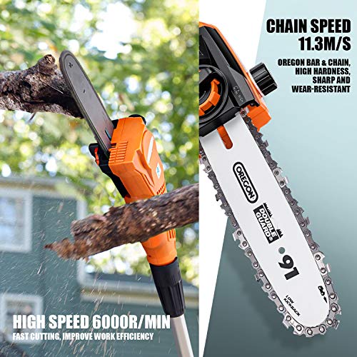 TACKLIFE Pole Saw, 8Inch 8Amp Corded Pole Saw, 5.587.54 Ft