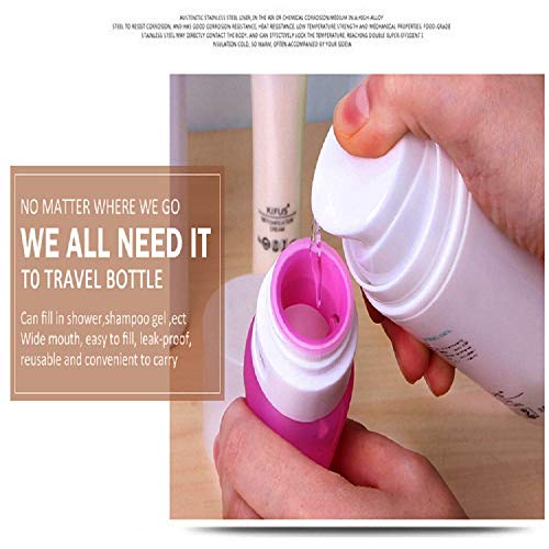 Travel Bottles,Plainmarsh Leakproof Silicone Refillable Travel Containers Squeezable Travel Tube Sets Cosmetic Toiletry Containers for Shampoo Lotion Soap (3 oz,4 Pack) - Thumbnail 2