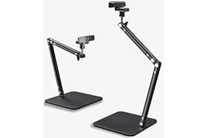 Webcam Camera Stand, Phone Mount, Sturdy Desk Mount for Webcam C922 C930e C920S C920 C615 C960 C920x BRIO 4K, Phone Mount, Ri