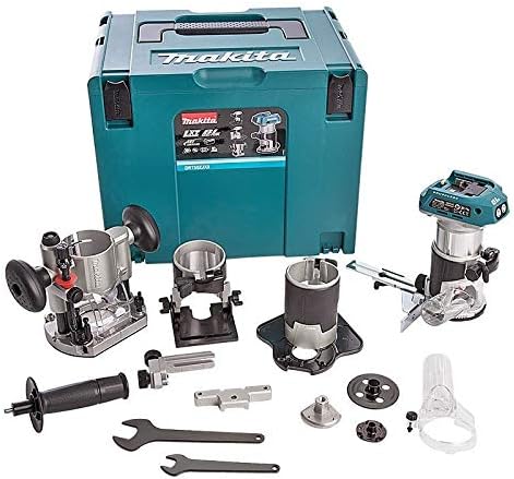 Makita DRT50ZJX3 18V Li-Ion LXT Brushless Router Trimmer Complete with 4 Base Assemblies Supplied in A Makpac Case - Image 5