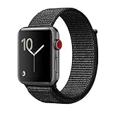 Vati Watch Sport Loop Band, Adjustable Closure Wrist Strap Lightweight Breathable Nylon Replacement Band for Apple Watch Nike+, Series 3/2/1, Sport, Edition (42MM, Black - Pinkish Weave Color)
