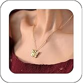 Xduargs Boho CZ Butterfly Necklace Gold Crystal Butterfly Pendant Necklace Vintage Butterfly Choker Necklace Adjustable Butterfly Chain Necklace Jewelry for Women