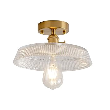 Axwt Ceiling Light Nordic Ceiling Lamp Japanese Style Brass Glass