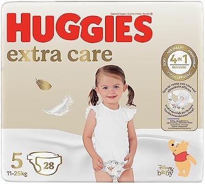 Extra Care Couches Taille 5 (12-17 Kg), Ultra absorbantes, Protection Complète, Design Disney, 28 Pcs