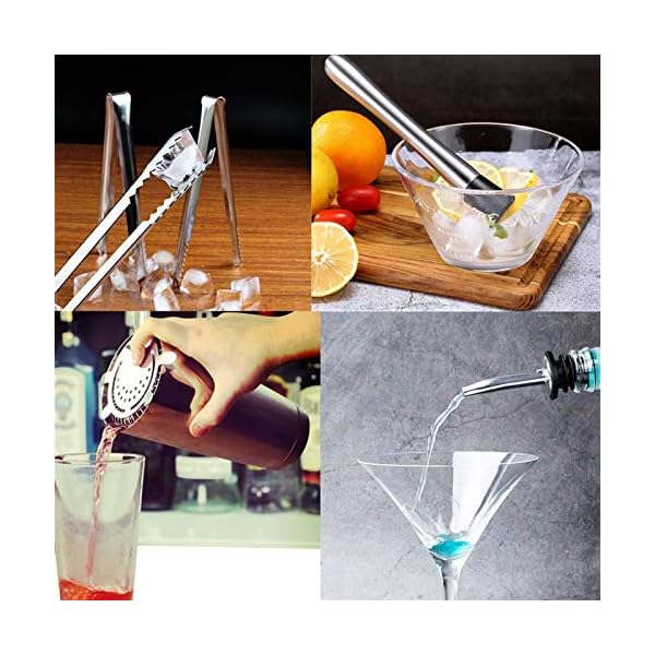 750/600 / 450ml Cocktail Shaker Set Bartender Kit Stand, Professionelle Edelstahl Martini Drink Shaker Home Bar… – Bild 4
