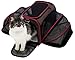 Petyella Cat Carrier Pet Carrier for Small Dogs and Cats Expandable Soft Sided Crate for Pet - Airline Approved Medium Kennel Travel Bag - 2.8 lbs Dog Carriers with Bonus Blanket and Bowl,Dark Brown