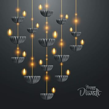 5 Ace Happy Diwali with Lighting Wall Poster for Home décor,Room,Offices(Size:12x18 inch),Multicolor