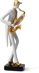 SEINHIJO Figurine Statue Musician Music Decor Saxophone Rock Band Sculpture Piano Gifts for Home Souvenirs Giftbox Resin 21.5cmH