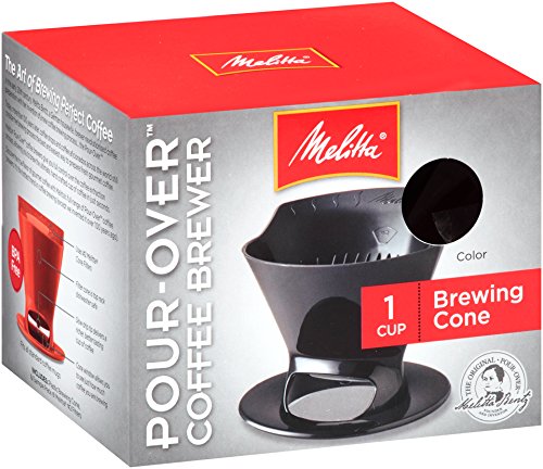 Melitta Coffee Maker,  Single Cup Pour-Over Brewer, Black (Pack of 8)