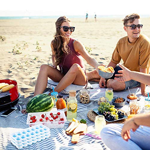 MERRYBOX Stackable Ice Cube Trays with Lids 3 Pack and Storage Bin, a Portable Ice maker and Container Set for Freezer, Home or Outdoor,Parties,Bars.BPA Free.