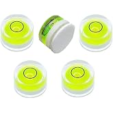 LAIESYA 5Pcs Small Circular Double Sided Adhesive Bubble Spirit Levels for Work shop, Speakers, Phonograph, Tripod, Turntable, Automount Telescope, Drill, Etc. (25x10mm)